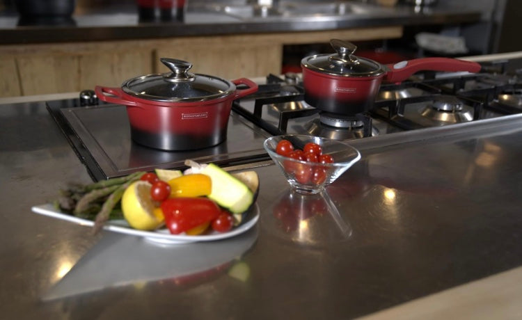Ensemble de casseroles et poêles antiadhésives 17 pièces en pierre RL-ES2014M